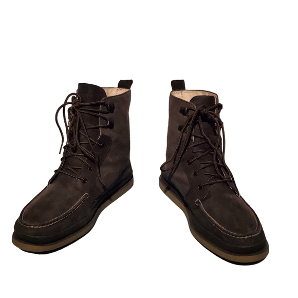 Sperry Top-Sider Black Leather Moc-Toe Combat Ankle Boots Men's Size 10.5M - Picture 7 of 11